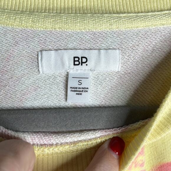 BP Pastel Pink and Yellow Printed Crewneck Sweatshirt Size Small - Picture 3 of 7